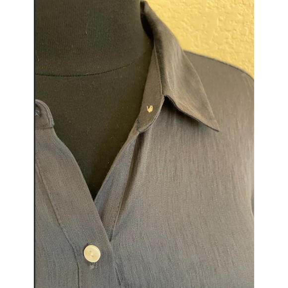 LOFT Mixed Media Long Sleeve Button Up Shirt - Sz L - Picture 4 of 9